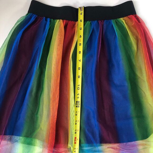 Adult Rainbow Tutu Sheer Midi Skirt - Mini Skirt Lining Size Small - Picture 6 of 10